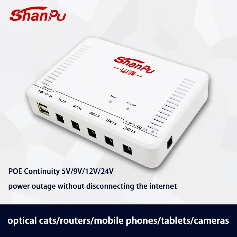 Venta al por mayor Mini UPS inteligente 24W 12000mAh batería de litio 5V 9V 12V 19V 24V Ups fuente de alimentación de respaldo para enrutador WiFi