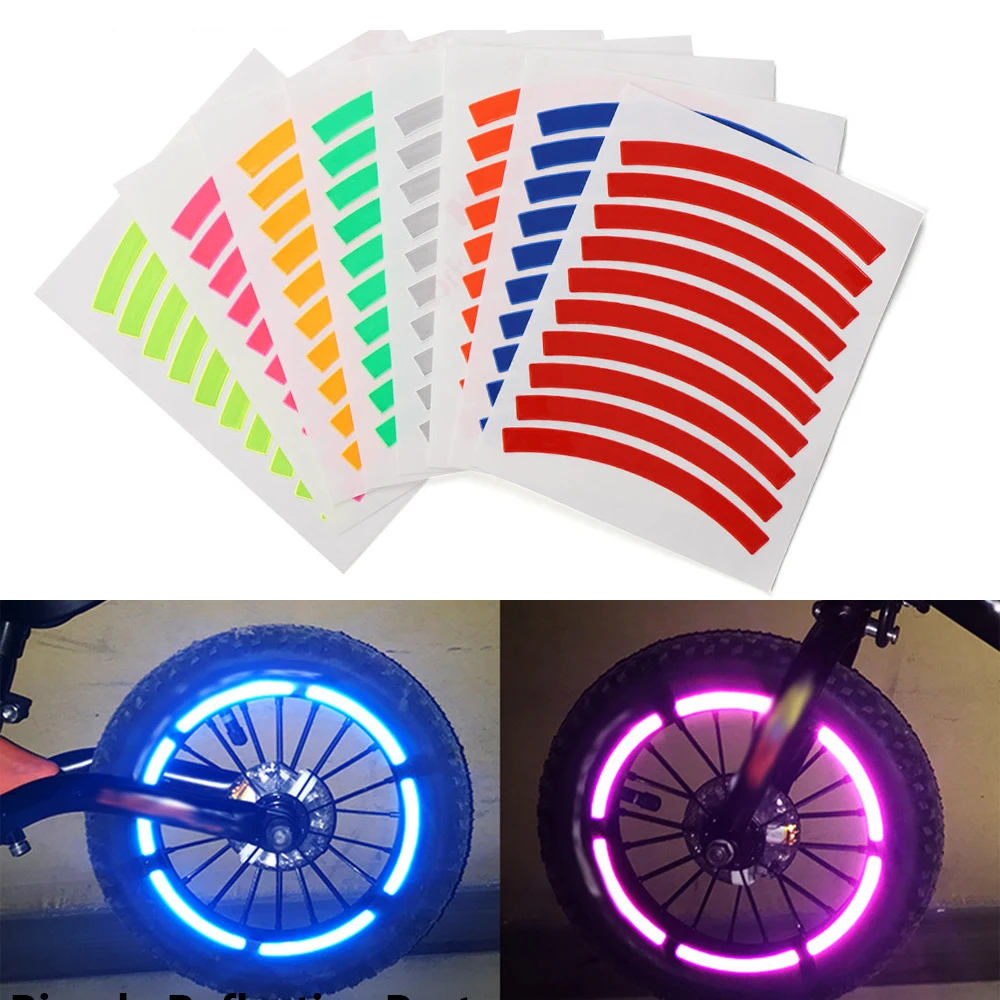 Phản Quang Lốp Xe Dán An Toàn Miếng Dán Màu Trẻ Em Cân Bằng Xe Đạp Phản Quang Dán Bánh Xe Decal Xe Đạp Phụ Kiện