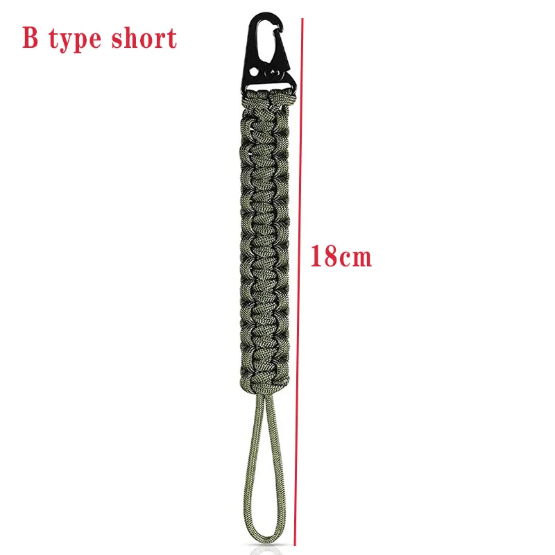 Cordón de cuerda de Paracord táctico para acampar al aire libre, hebilla de llavero, cuchillo EDC de supervivencia, gancho de sujeción, hebilla de cinturón para mochila