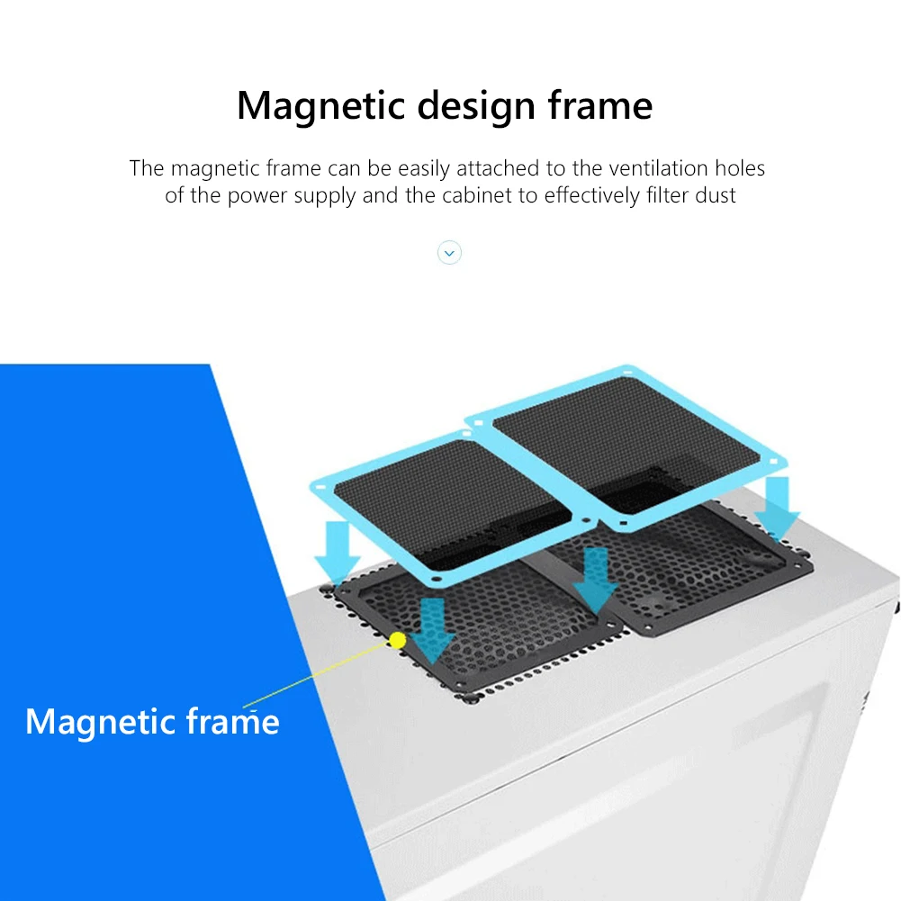 Magnetic Frame Dust Filter 8-14cm Dustproof Mesh Cover Net Guard with Hole for PC Computer Case Cooling Fan Power Supply Chassis