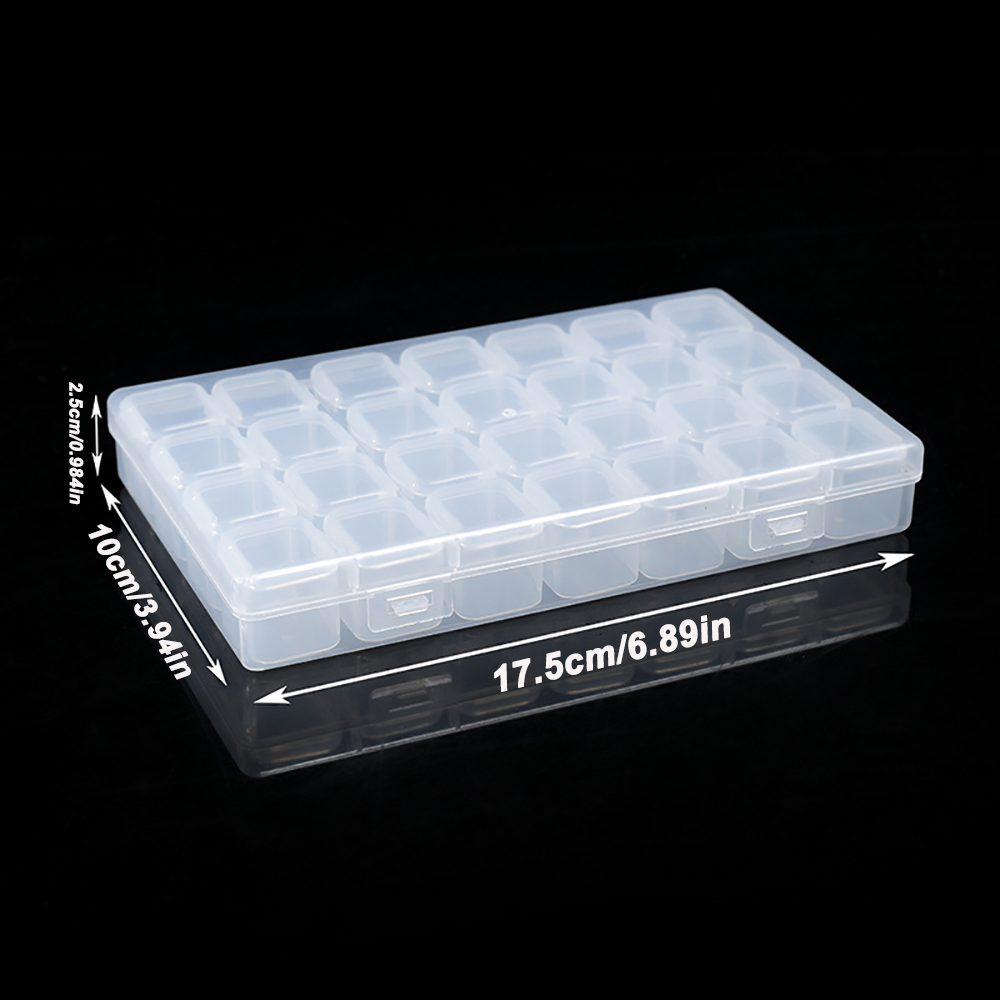 1pc 28 Grids Plastic Storage Box Adjustable Compartments for Jewelry Diamond Embroidery Art Craft Accessory Organizer Case