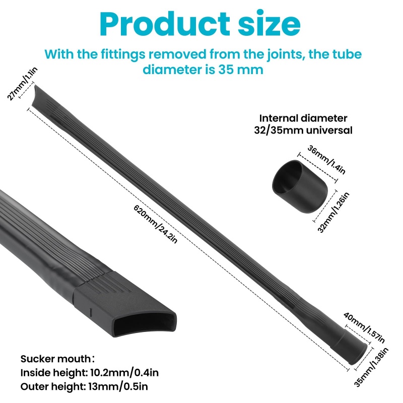 Long Flat Crevice Tool With 35mm To 32mm Hose Adapter Vacuum Cleaner Suction Nozzle Head Household Cleaning Tool Replacement