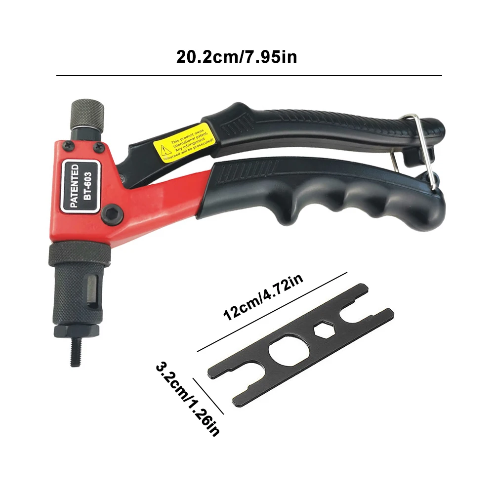 Allsome-BT-603 Manual Riveter Gun, Mão Rivet Tool Kit, Nut Ferramenta de Configuração, Nut Setter, M3, M4, M5, M6