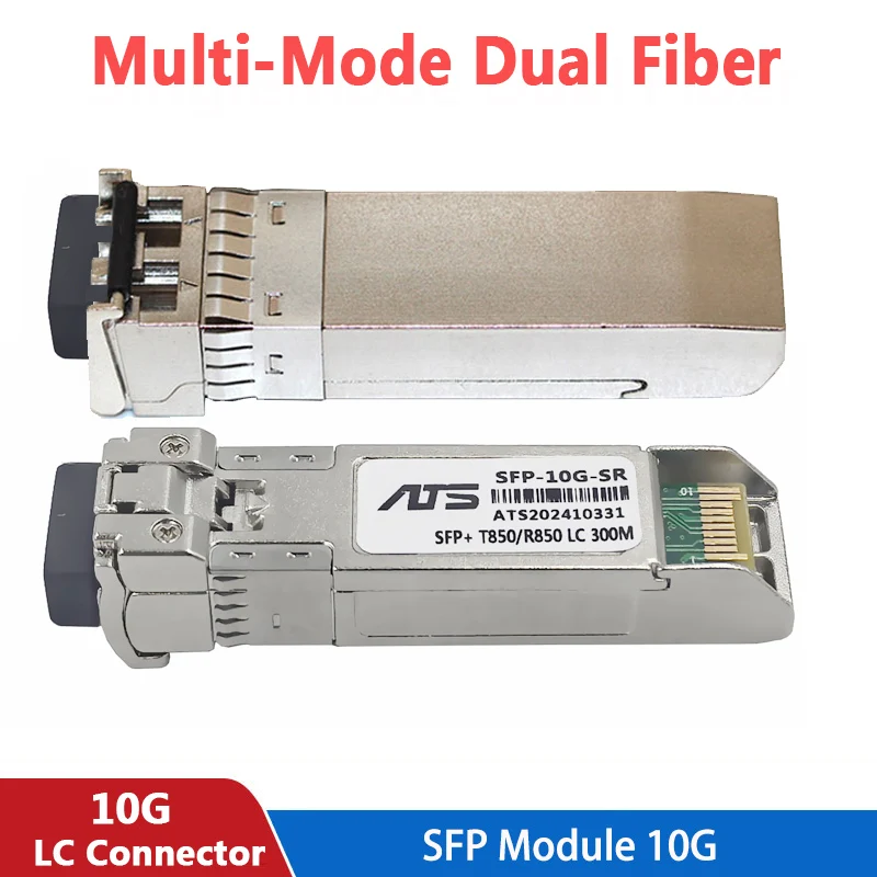 Módulo 10g sfp + multimodo sr duplex lc gigabit 850nm 300m módulo transceptor sfp de fibra compatível com switch cisco/mikrotik