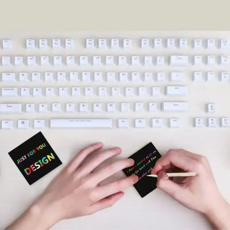 100 hojas de cajas mágicas para notas, Mini notas artísticas para rascar arcoíris, suministros artísticos hechos a mano para fiestas DIY