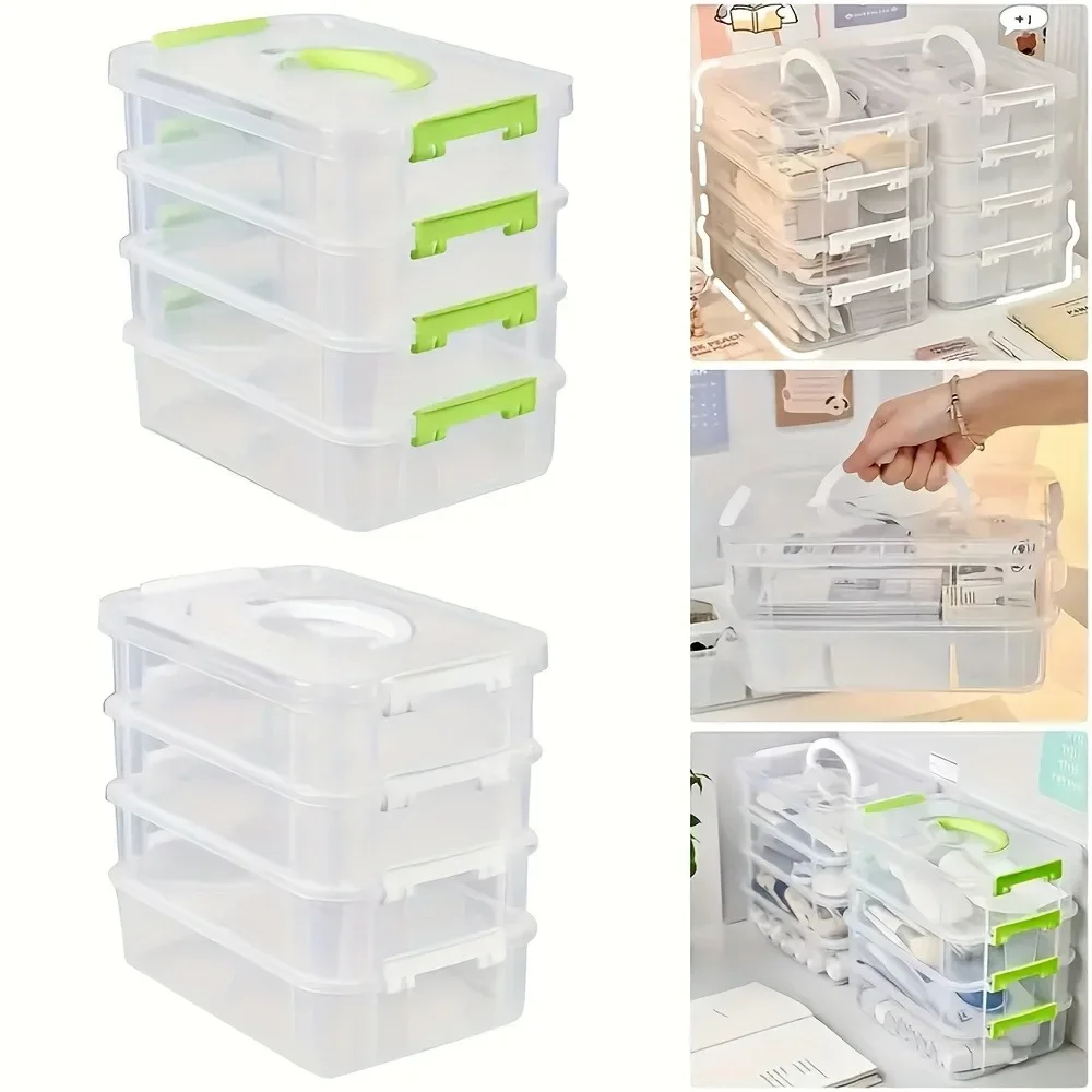 Building Blocks Storage Box Transparent Visibility Tool Classification Boxes Moisture-Proof Grid Drawer Stackable Storage Casket