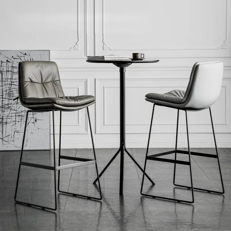 Sedia da bar, sedia da pranzo di lusso, cuscino morbido, sgabelli con schienale alto 65 cm/75 cm, solido e resistente, portasapone in acciaio inossidabile