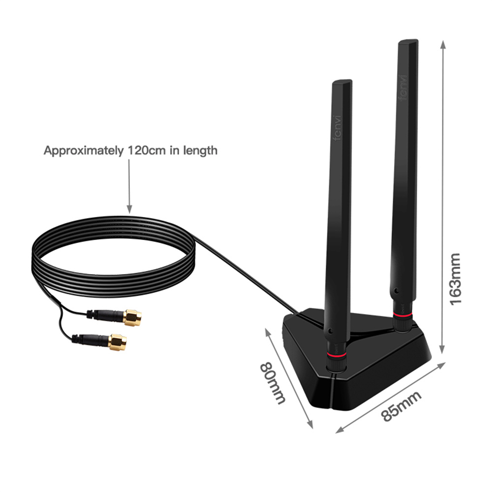 Antena WiFi RP-SMA conector macho banda Dual 2,4 GHz 5GHz para AX210 AX200 PCI-E adaptador de tarjeta de red WiFi enrutador inalámbrico de escritorio