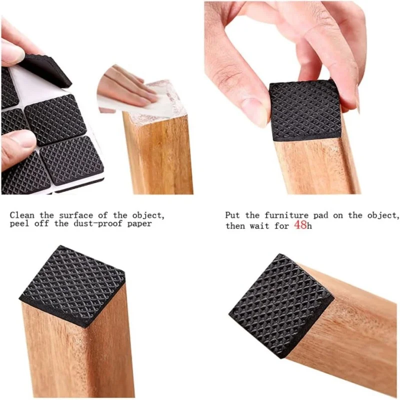 2-48 ชิ้นสีดําขาเก้าอี้เฟอร์นิเจอร์ Anti Slip Mat กันชน Damper Self กาวตารางฟุต Protector Protector แผ่นฮาร์ดแวร์