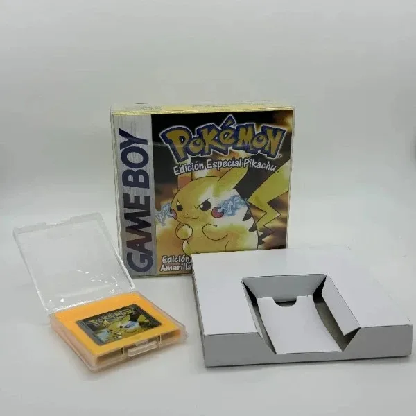 Pokemon Series Amarilla Azul Cristal Oro Verde Roja Plata ESP Version GBC Game in Box for 16 Bit Video Game Cartridge No Manual