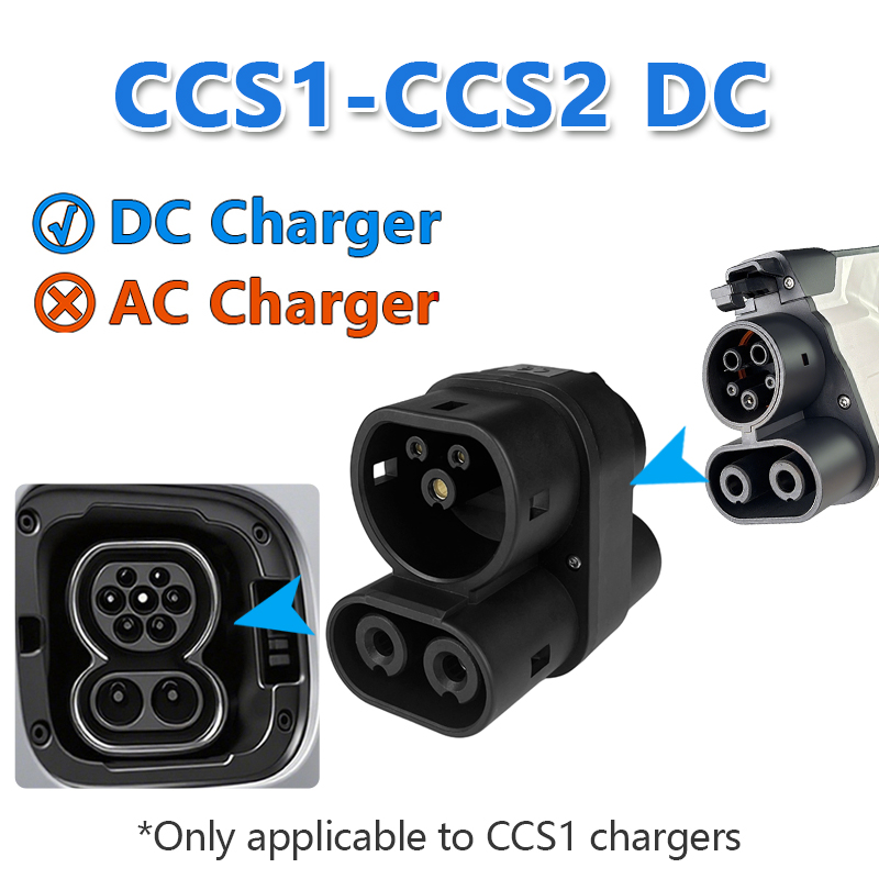 EV CCS1 naar CCS2-adapter ondersteunt DC- en AC-CCS1-lader naar CCS2-adapter geschikt voor nieuwe energievoertuig snellaadadapter byd carga