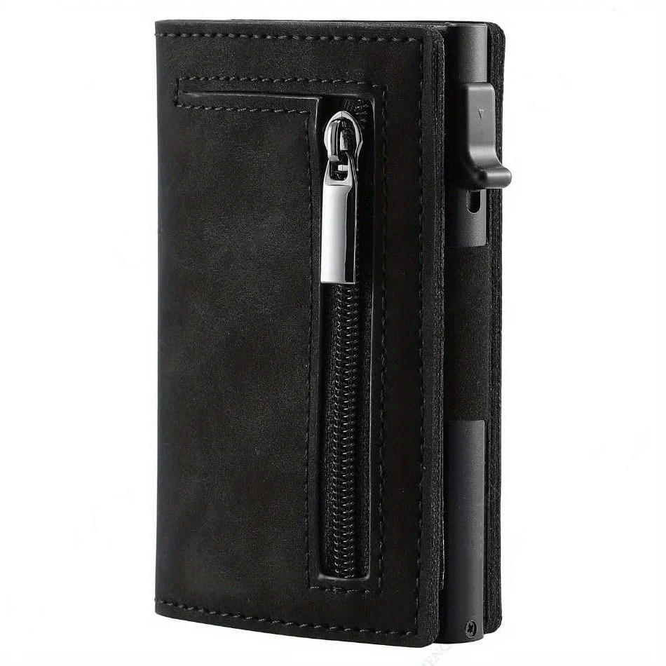 Magnetic Credit Card Holder Luxury Men Wallet Rfid Blocking Pop Up Minimalist Wallet Leather Bank Cardholder Case Vallet for Men