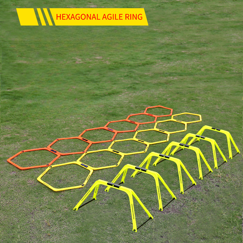 6 pçs anéis de treinamento agilidade anel de futebol equipamento dobrado hexágono footwork escada exercício multi suprimentos hex obstáculos