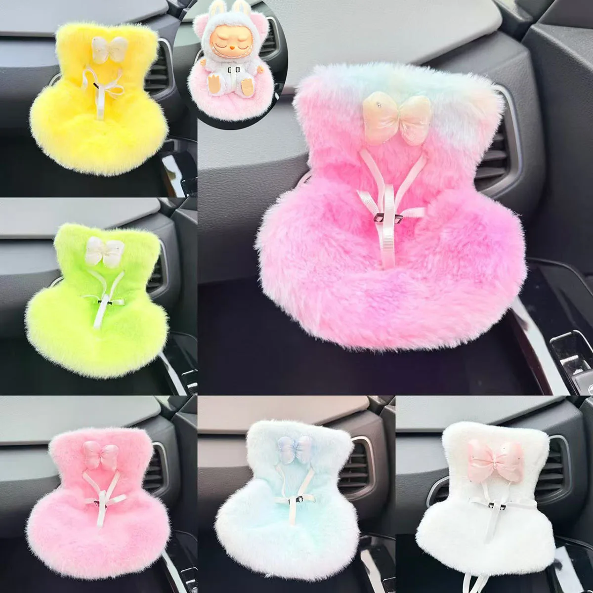 15-17 cm Auto Puppe Sitz Für Labubu Puppe Sicherheit Sitz Nette Puppe Air Outlet Aromatherapie Dekoration Auto Innen dekoration