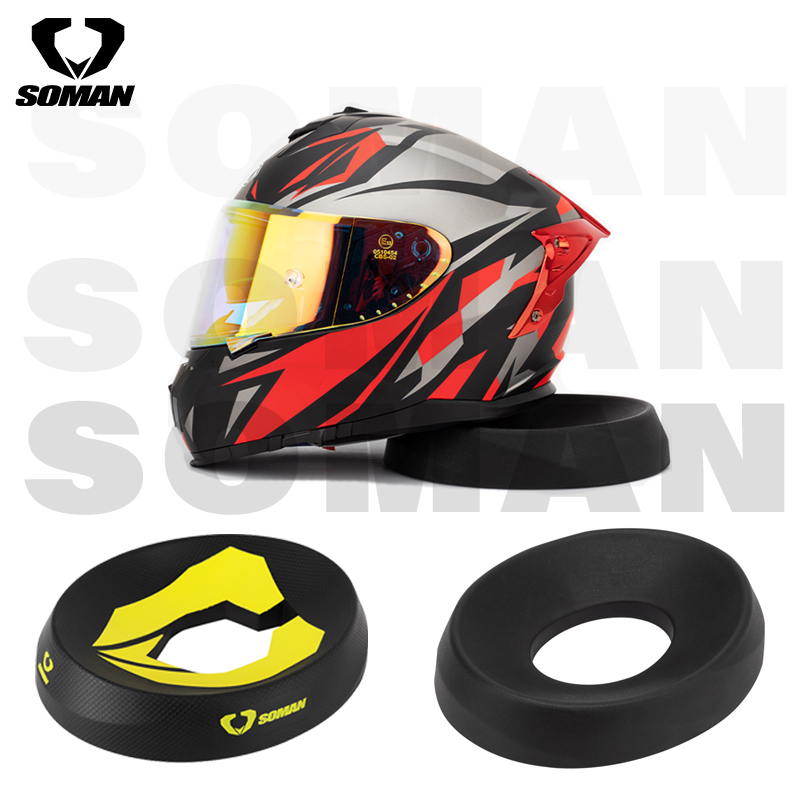 SOMAN ヘルメットサポートパッドポータブルオートバイヘルメットスタンドドーナツリング傷つきにくい滑り止めアンチスクラッチ
