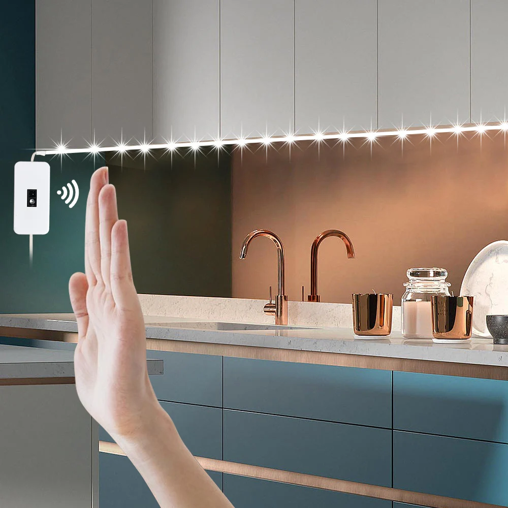 DC 5V USB Motion LED Backlight ทีวีห้องครัว LED Strip มือกวาด Waving ON OFF Sensor Light ไดโอดไฟเทปสองด้าน