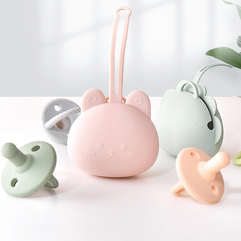 1 PC Pacifier กล่องเก็บเด็กซิลิโคน Pacifier ผู้ถือกล่องคอนเทนเนอร์ทารกแบบพกพาจุกนมหลอก Pacifier CHAIN กล่องเก็บซิลิโคน