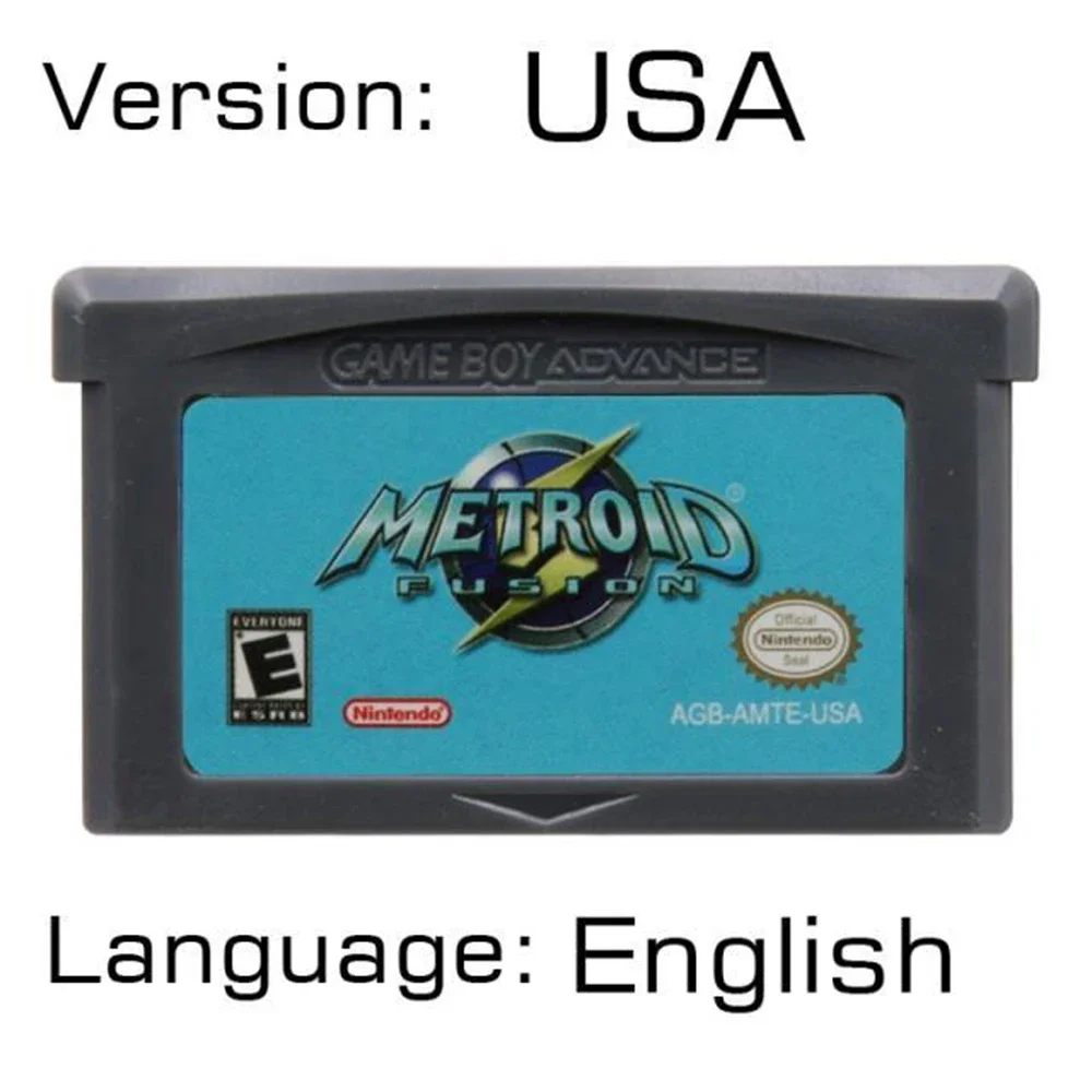 GBA Spielkonsolen-Spielkassette, 32-Bit-Video, Metroid-Serie, Fusion Zero Mission, US-Version, europäische Version. Klassische Nostalgie