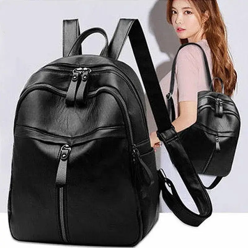 Mochila de gran capacidad para mujer, monederos de cuero de alta calidad, bolso Vintage para mujer, mochilas escolares, mochila de viaje, mochila para mujer