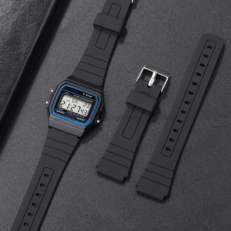 Pulsera para CASIO correa de silicona para reloj 12/14/16/18/20/22mm para W800H SGW400 F91W F84 F105/108 A158/168 AE1200/1300 cinturones de resina