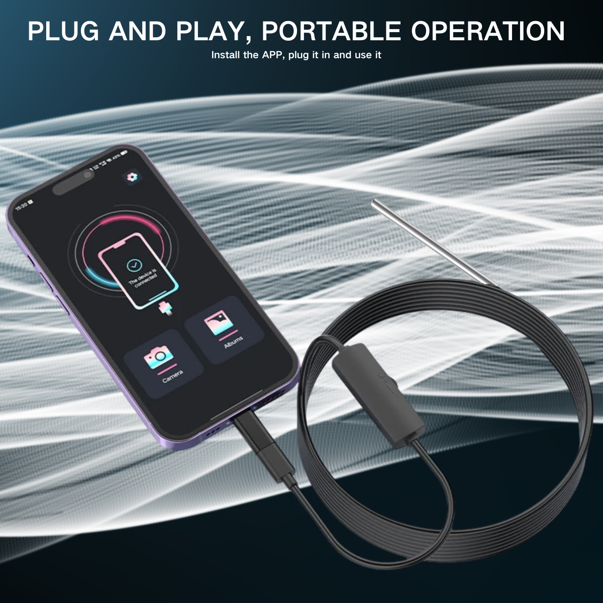 Caméra endoscopique pour Android Apple Iphone IOS Connectez directement 3,9 mm 1 m 720 P