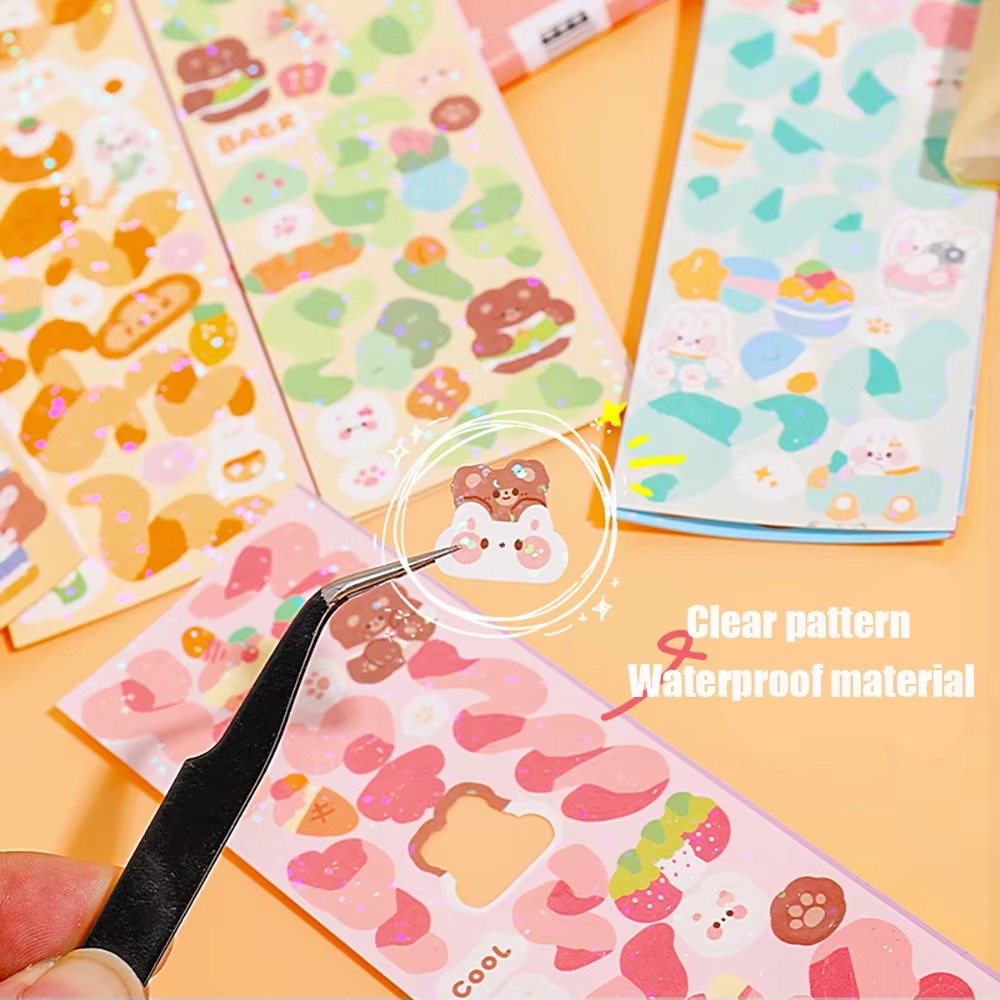 20-200 個かわいいステッカーグーカードかわいい漫画レーザーステッカー繰り返しなし日記子供 DIY 学校学生装飾文具