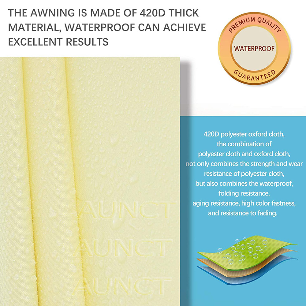 Vela de sombra rectangular cuadrada impermeable 420D, toldo de piscina para jardín al aire libre, refugio solar para acampar y senderismo