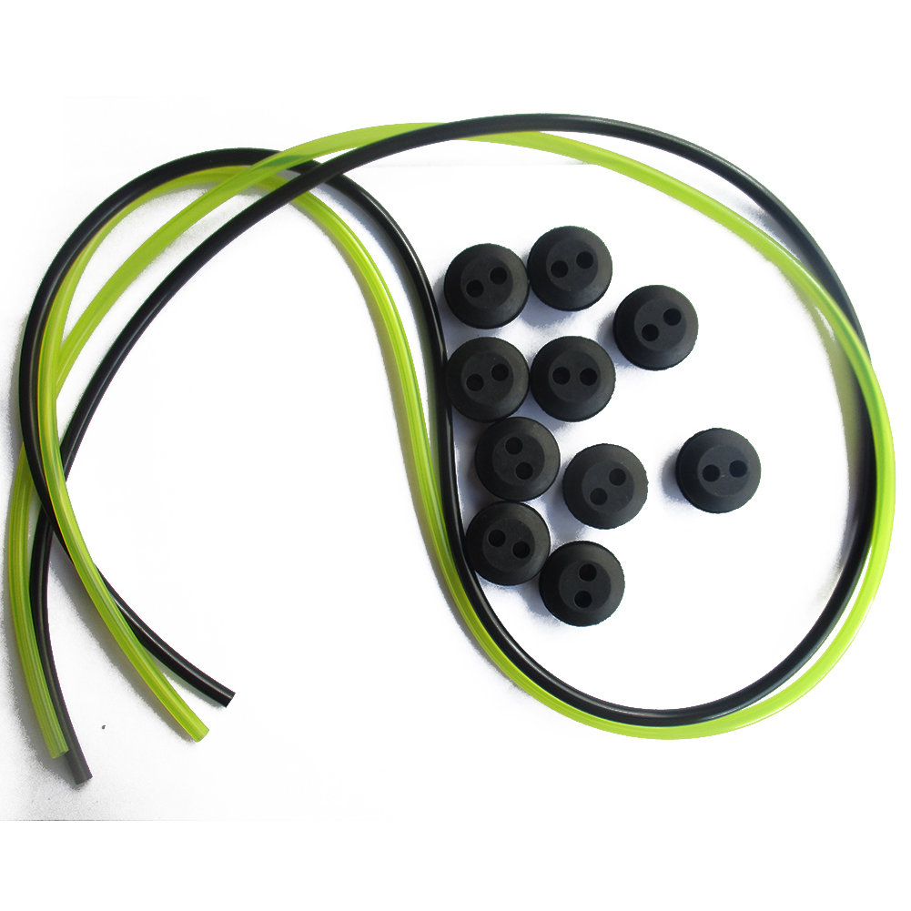 12 個 2 穴燃料タンクグロメットゴム燃料ラインパイプ付き刈払機グラストリマーゴム Replacemnt ガーデン用品