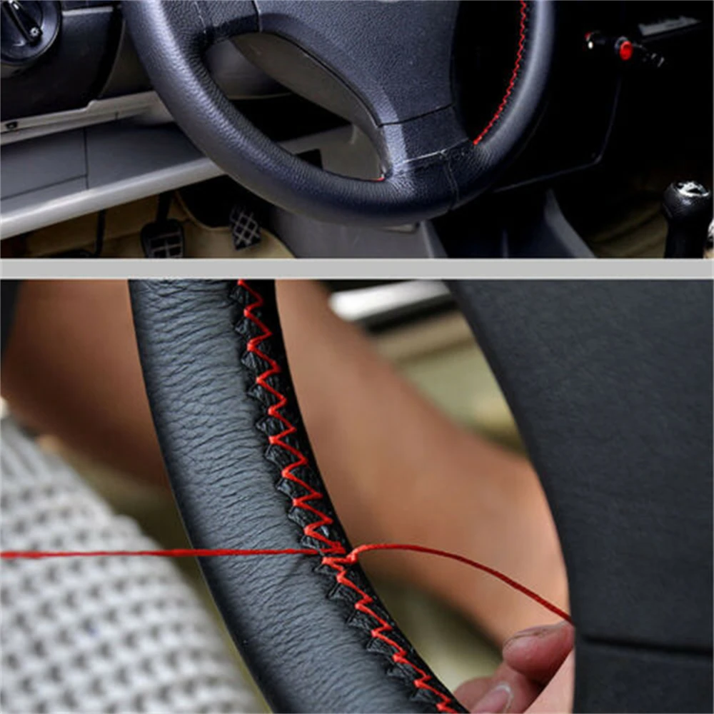 Da Bọc Vô Lăng Ô Tô Viền Trên Vô Lăng 38 Cm DIY Đa Năng Tự Động Bọc Vô Lăng Da ốp Lưng