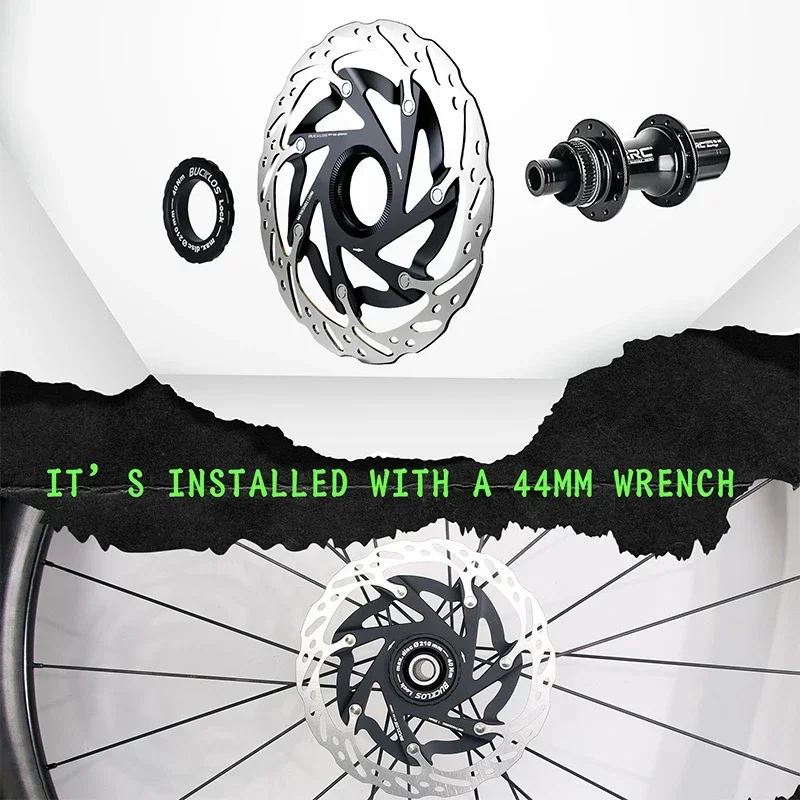 Rotor Centerlock BUCKLOS 140/160mm dengan Pengunci, Rotor Cakram Rem MTB Floating, Pembuangan Panas, Cakram Rem Sepeda, 1/2PC Hidrolik