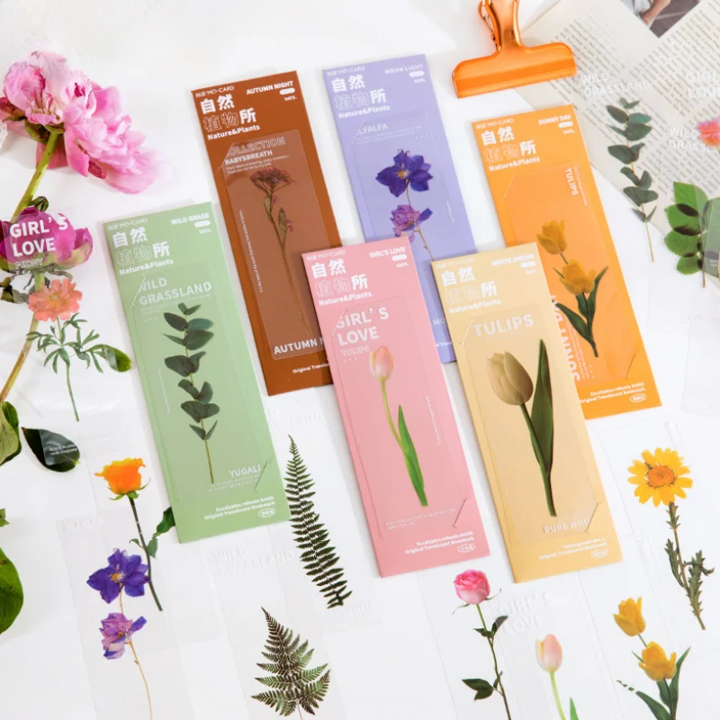 5 ชิ้นชุดดอกไม้บุ๊คมาร์คสําหรับหนังสือ PVC Book Mark Page Marker เครื่องเขียนน่ารักนักเรียนโรงเรียน