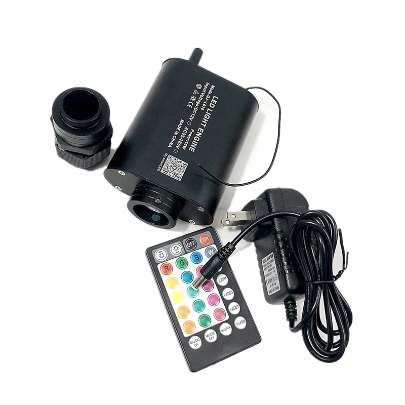 ใยแก้วนําแสงไฟเบอร์ออปติกชุดเพดานดาวบลูทูธ APP ควบคุม Starry รถ LED เด็ก RGB สี APPW 12V RF ควบคุม