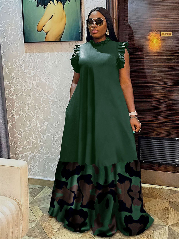 Wmstar-vestidos de talla grande para mujer, ropa de fiesta de verano, Patchwork, elegante, largo, moda, Maxi, venta al por mayor, envío directo