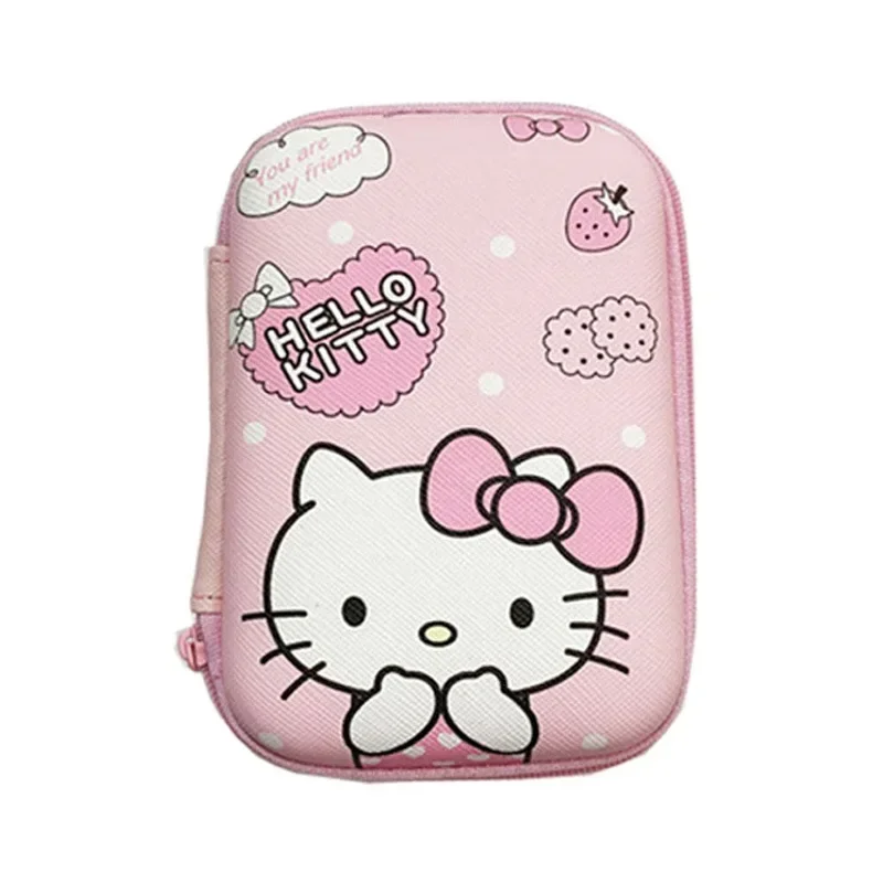 Urocza torba do przechowywania kabli do ładowania Hello Kitty, organizer podróżny dla dziewczyn, przenośny futerał ochronny na kosmetyki i biżuterię z motywem kreskówkowym.