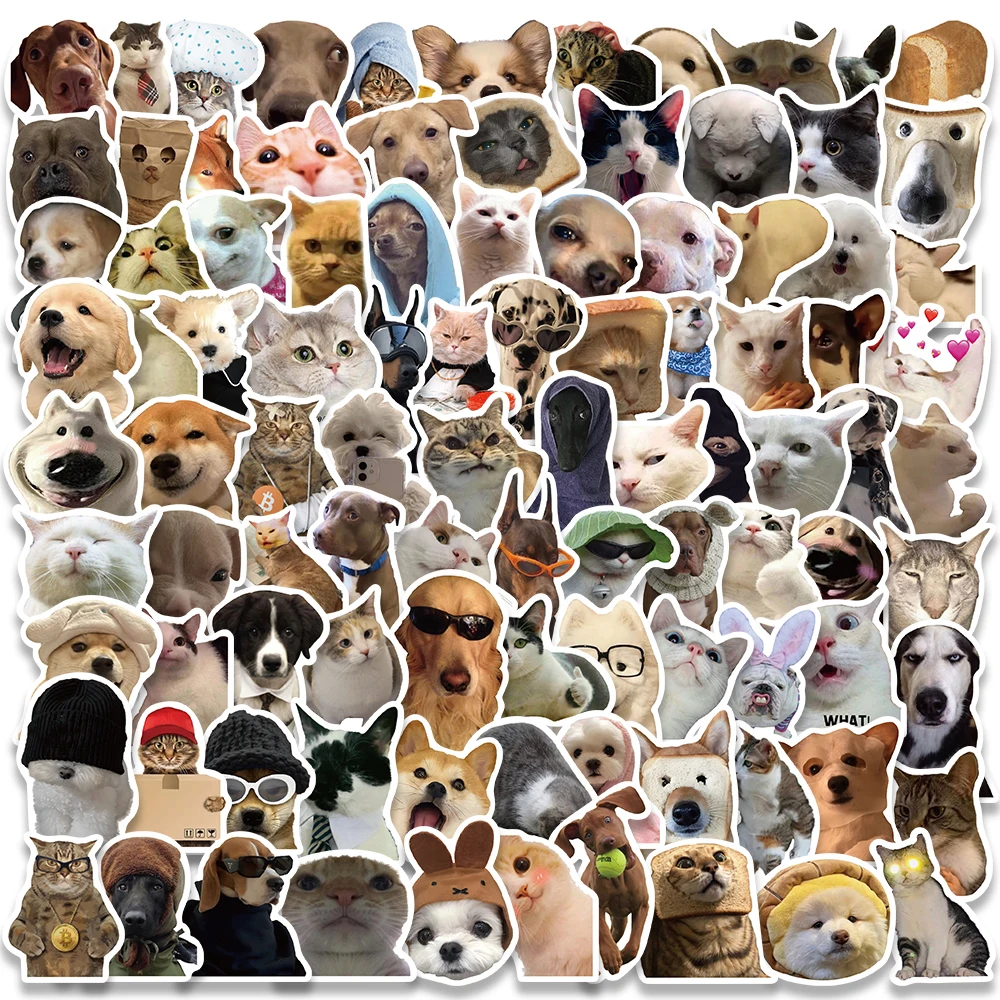 10/30/50/100 個かわいい犬猫ミームおかしい動物ステッカー美的デカールノートブック車オートバイラップトップ子供漫画ステッカーおもちゃ