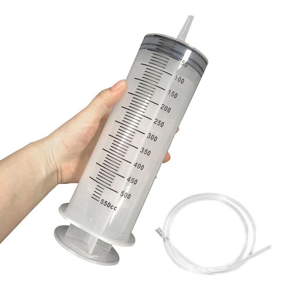 Grande seringa reutilizável e seringa de alimentação, seringa de grande capacidade, bomba de tinta, tubo de medição de 1,3 m, 150ml-500ml