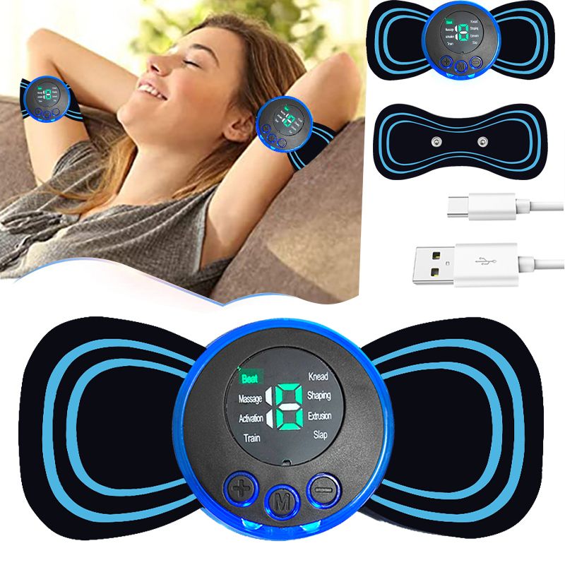 Mini masajeador eléctrico inteligente para cuello, parche de masaje portátil para hombros y cuello con múltiples niveles ajustables