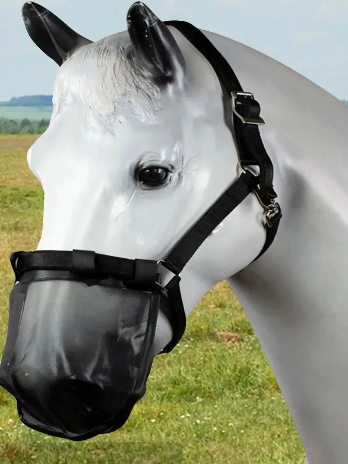 Protezione per zanzare per naso di cavallo Maglia traspirante Maschera per mosche di cavallo Protezione per copertura per naso di cavallo per protezione per il viso di cavallo