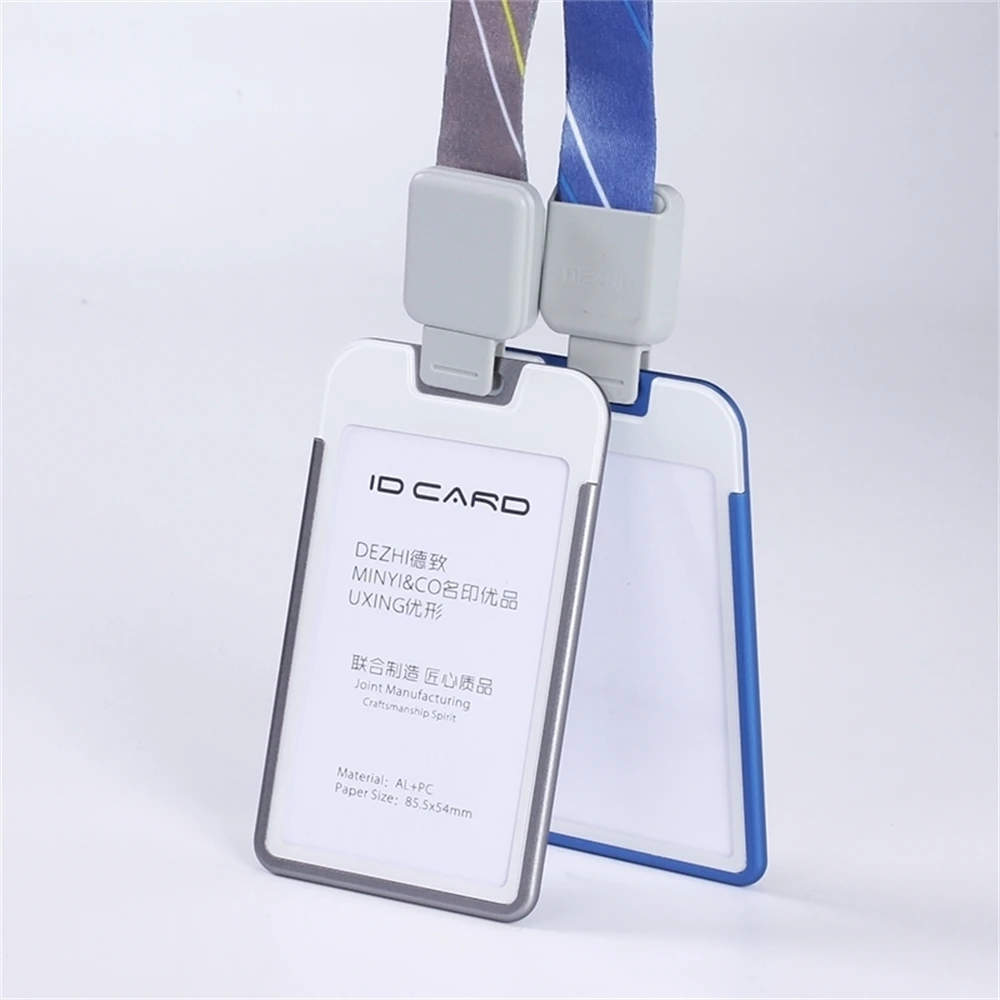 Kim Loại 2 Mặt Thị Giác Chứng Minh Thư Giá Đỡ Với Cao Cấp Dây Đeo Cổ Bề Mặt Mờ Mềm Mại Không Nhăn Dây