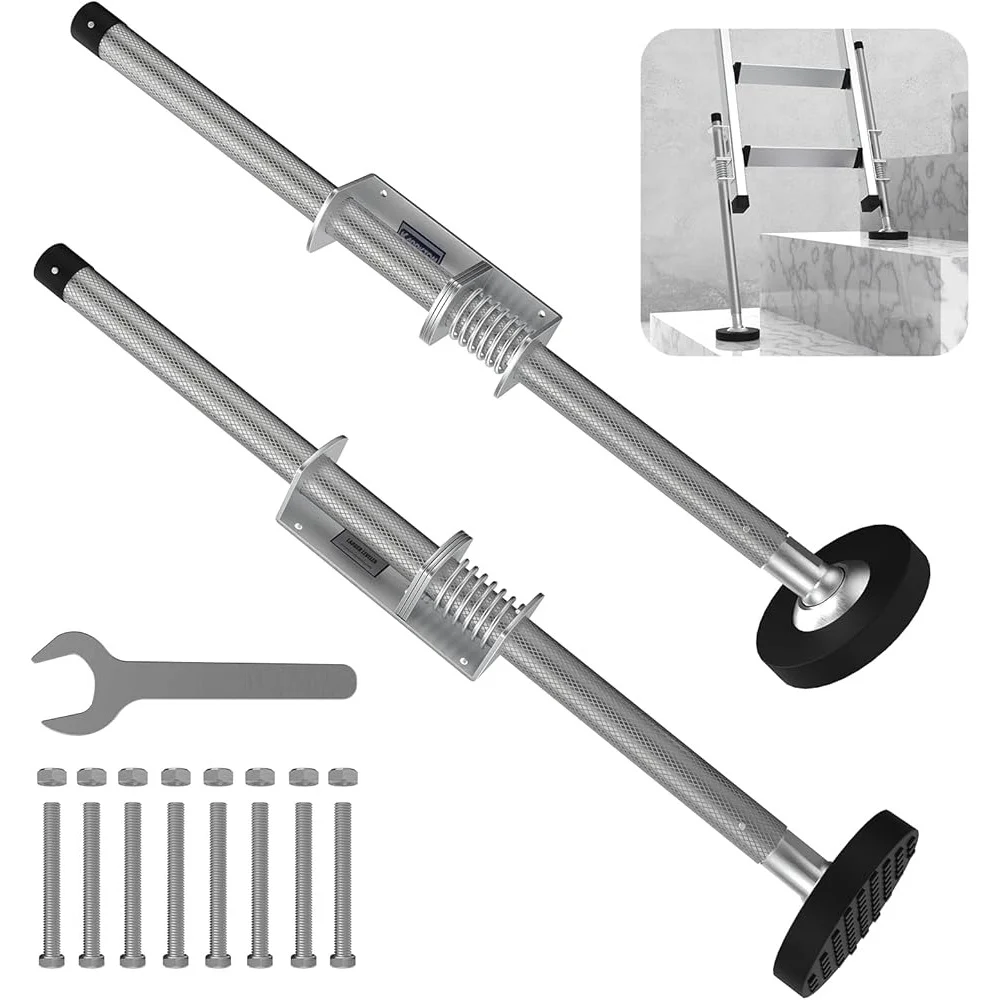 Ladder Levelers Type II I IA Adjustable Anti-Slip Extension Legs Ladders Up to 32 Inches Heavy Duty Steel Installation Tools