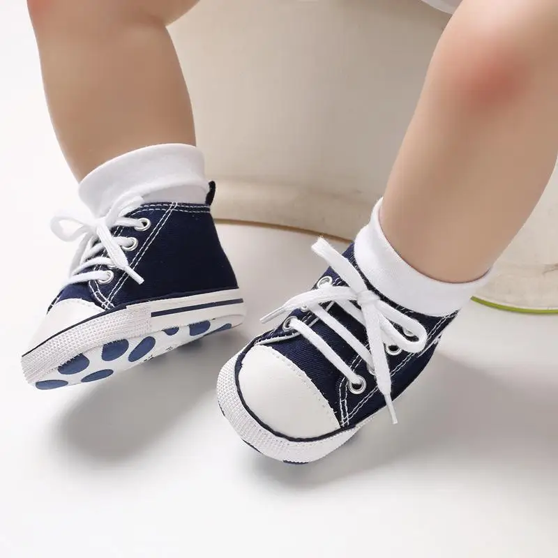 Nieuwe Baby Canvas Sneaker Voor Pasgeboren Sportschoenen Voor Baby Jongens Meisjes Baby Peuter Zachte Bodem Antislip Babyschoenen 0-18 M