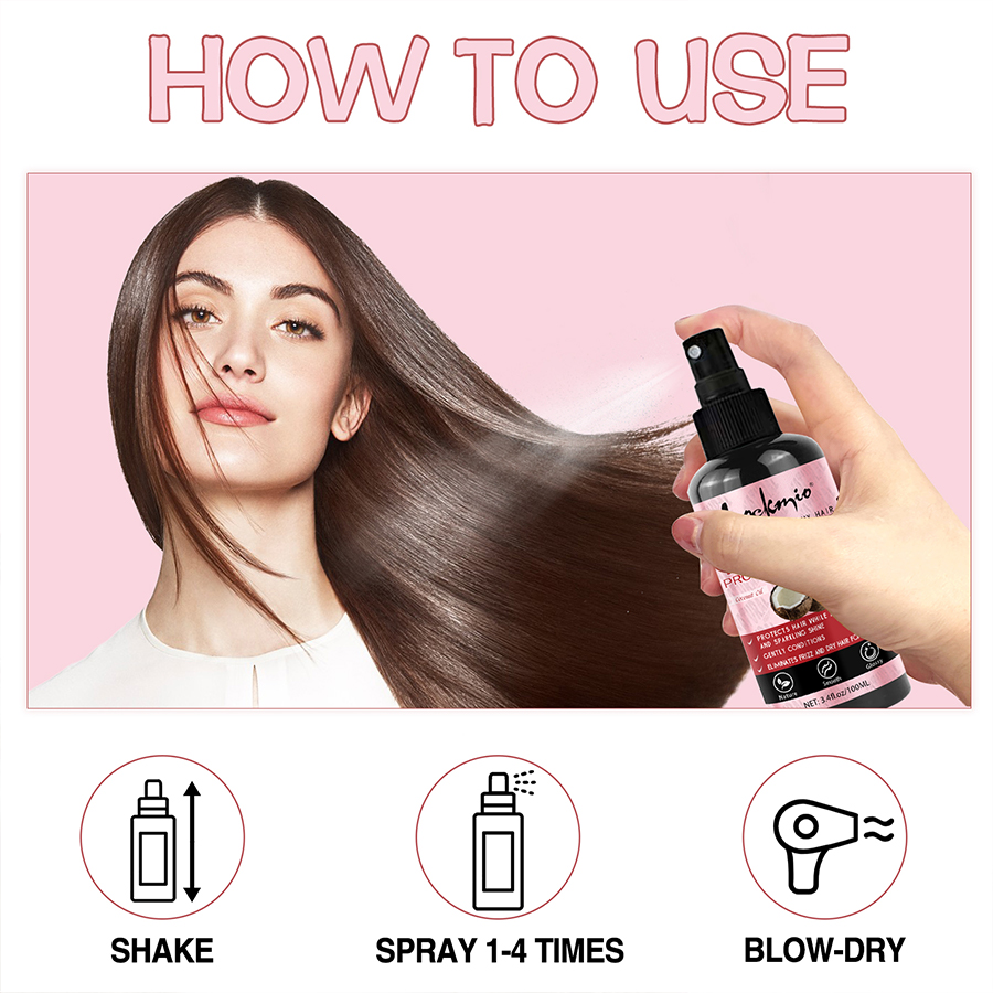Spray de proteção térmica para cabelo, soro protetor de calor, protege os cabelos dos UV danificados, hidratante, condicionador de cuidados capilares para mulheres