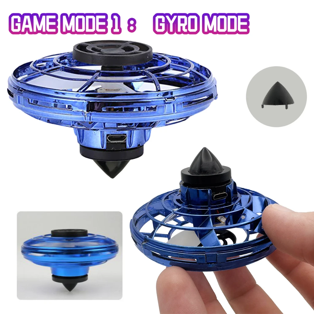 LED Blue Rotating Ball Control Hover, Magical Unidentified Flying Object Flying Ball Toy, Rechargeable Walking Object Type Toy