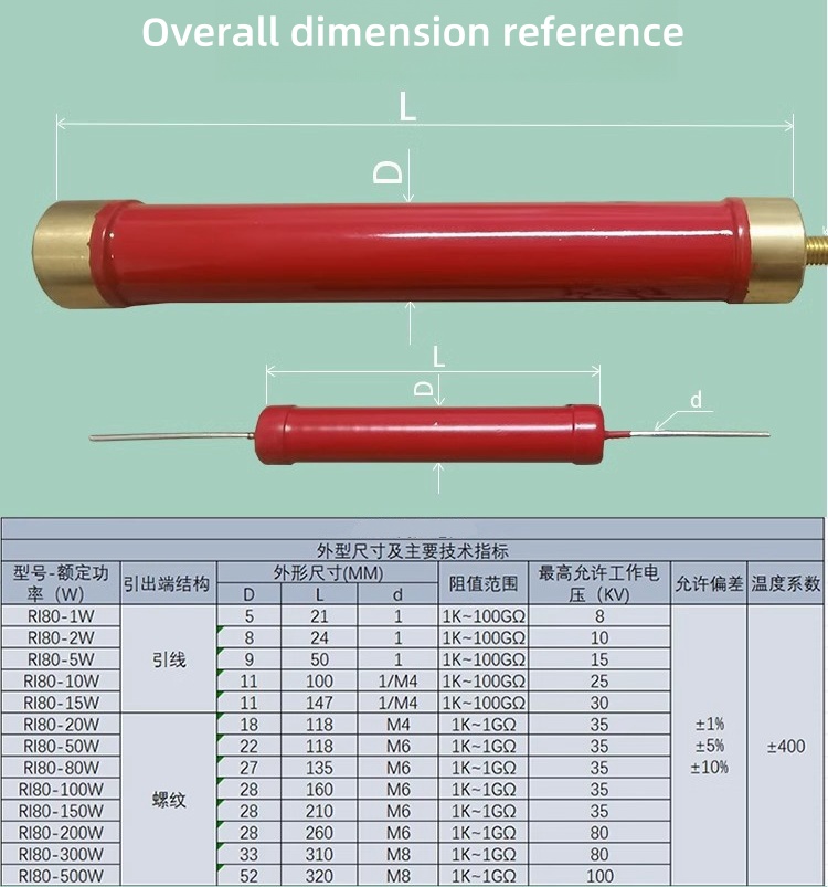 1Pcs High voltage resistor HVR80AH5009 5W30K100K200K1M40M1K2M5M10M20M10G50RJ Ohm 470K5% 300M thick film non inductive resisto