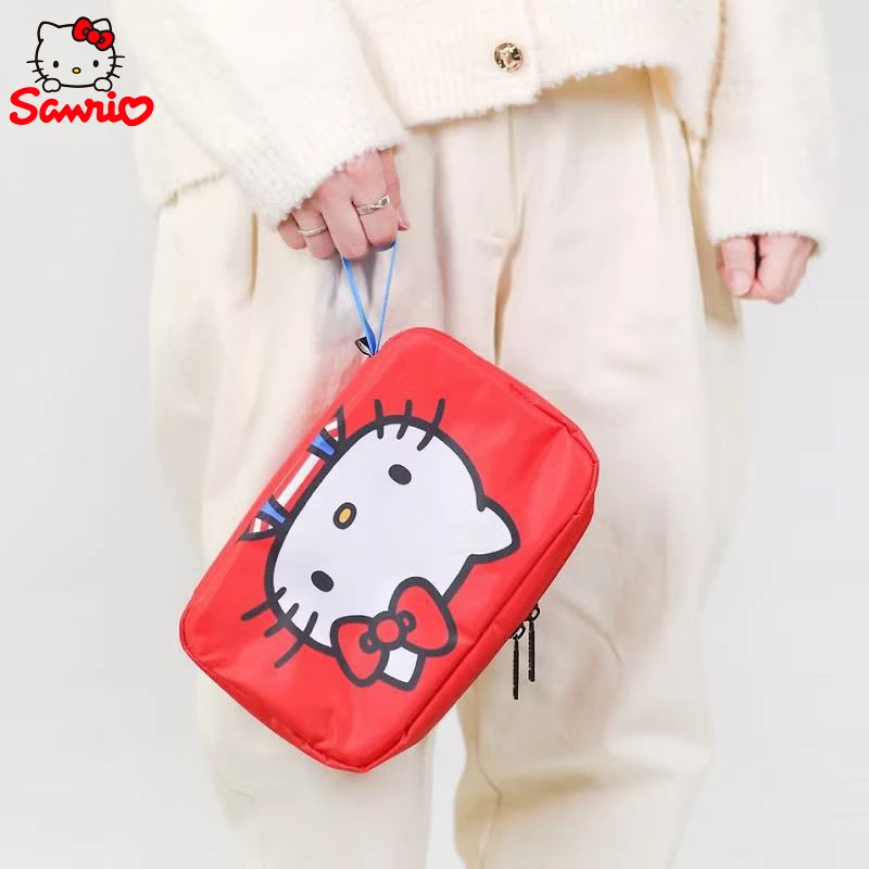 Hello Kitty Cartoon składana torba do przechowywania kosmetyków przenośna torebka ścienna o dużej pojemności do zawieszenia prezenty urodzinowe dla dziewczynek