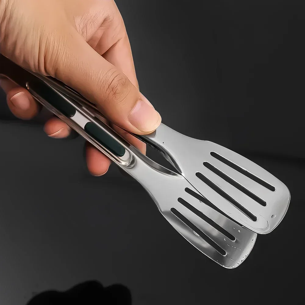 Pinze per alimenti in acciaio inossidabile Cucina domestica Pinze per bistecche resistenti al calore addensate Cibo Buffet Barbecue Carne arrosto Clip per pane