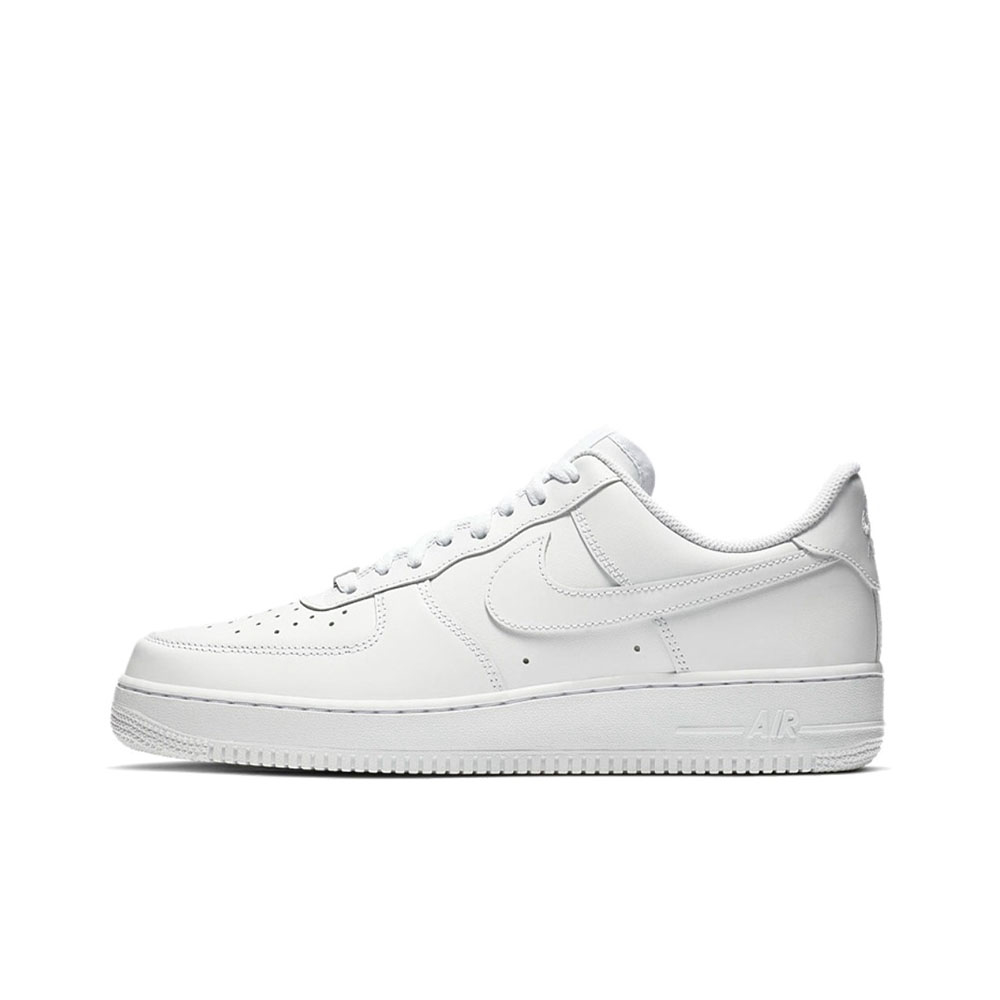 Nike Air Force 1 07 Low Top รองเท้าสเก็ตบอร์ดบุรุษสตรีคลาสสิก Retro Casual รองเท้าผ้าใบ Premium Pure White Colorway