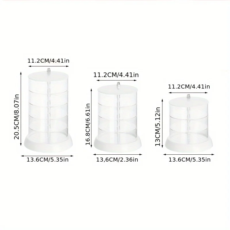 3/4/5-Layer Rotating Jewelry Organizer - Plastic Multi-Tier Storage Box, Transparent Hair Ring Display for Dressing Table