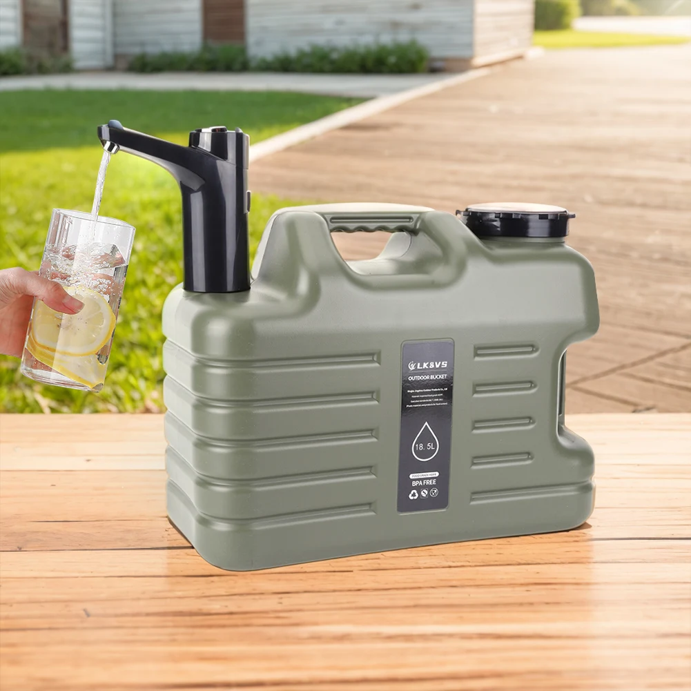11L grote watertank buitenwaterbak met kraan en USB oplaadbare elektrische waterpomp watertankafdekking voor kamperen vissen
