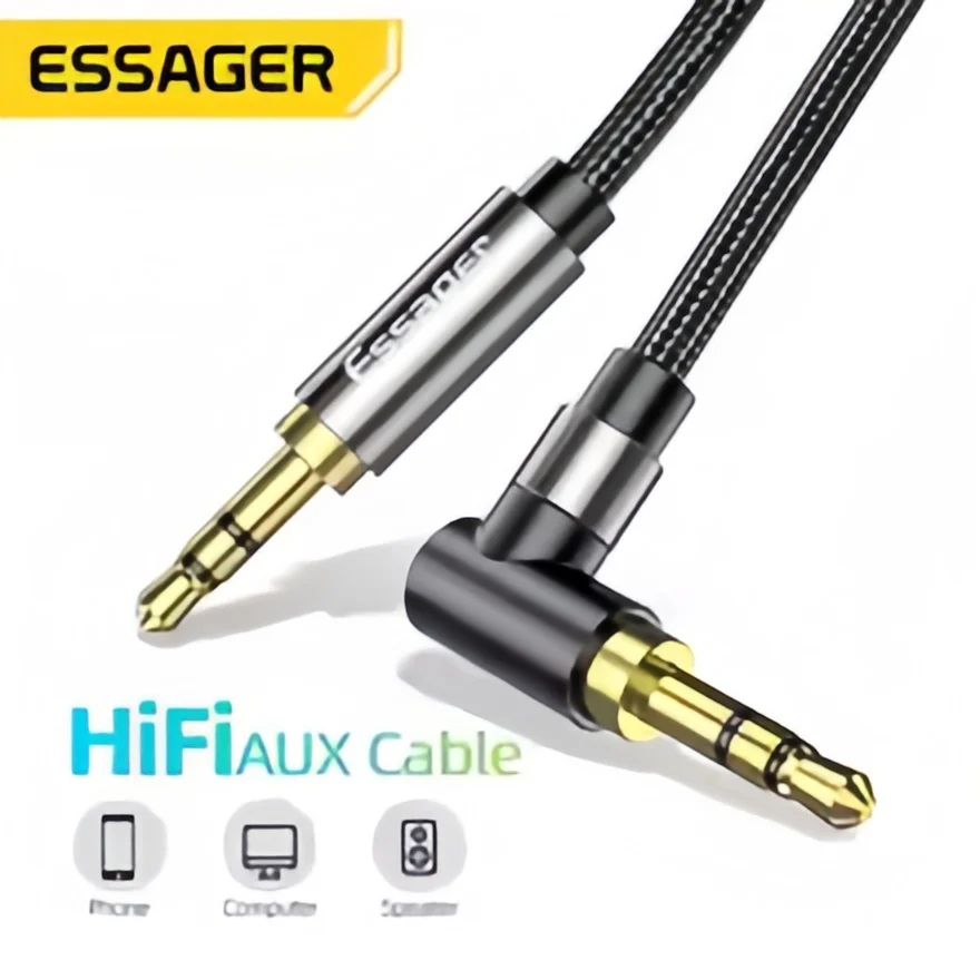 ESSAGER AUX Kabel 3,5mm Jack Audio Kabel Für Lautsprecher Draht Kopfhörer Auto 3,5mm Jack Hifi Aux Adapter kabel Für Xiaomi Samsung